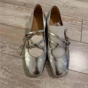 Silver Women's ballet flats shoes